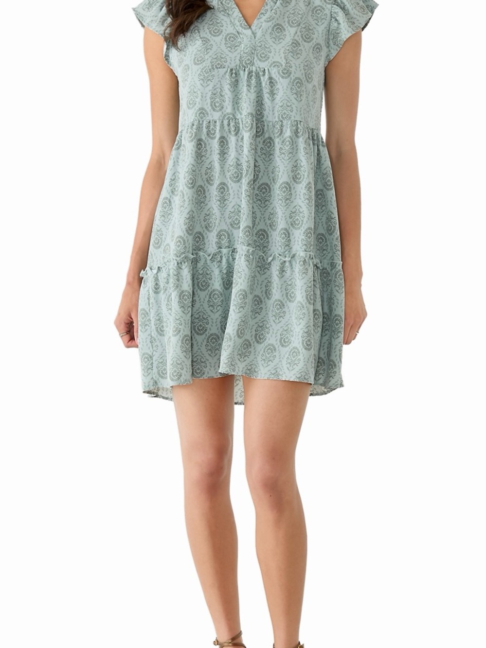 Women’s Large Lucky Brand Ruffle Sleeve Mini Dress